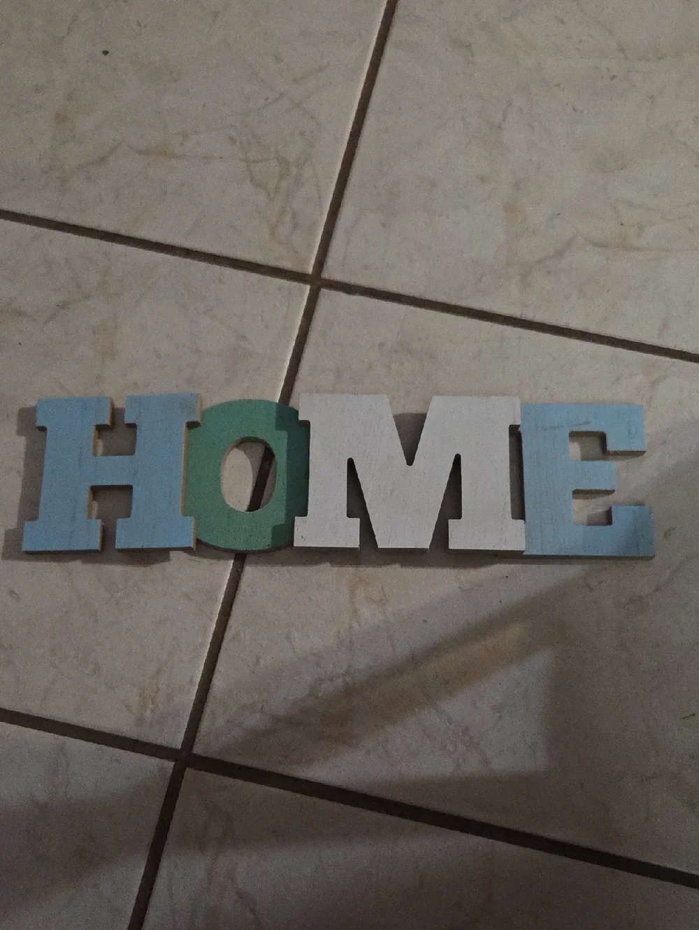 HOME Wooden Wall Sign in Blue, Green, White - Brand: